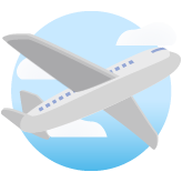 Ilustración de un avión comercial.