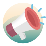 Ilustración de un altavoz emitiendo sonidos.